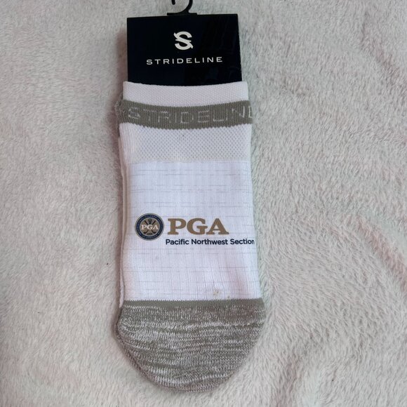 Strideline PGA Pacific Northwest Section Golf Performance Socks White Gray New - Picture 1 of 3